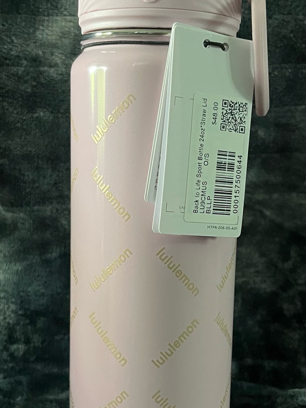 Lululemon Pink Insulated Water Bottle with Loop Lid & Straw Brand New (24 ounce) - Picture 2 of 4